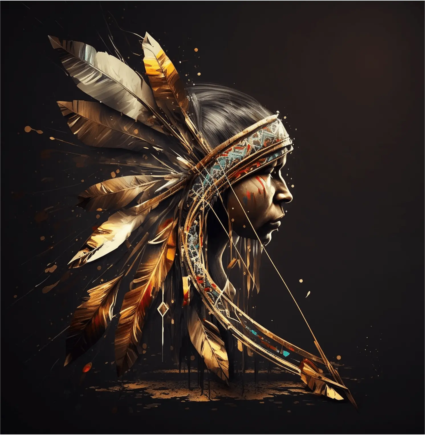 Native American Warrior Girl - Vision 2 Canvas