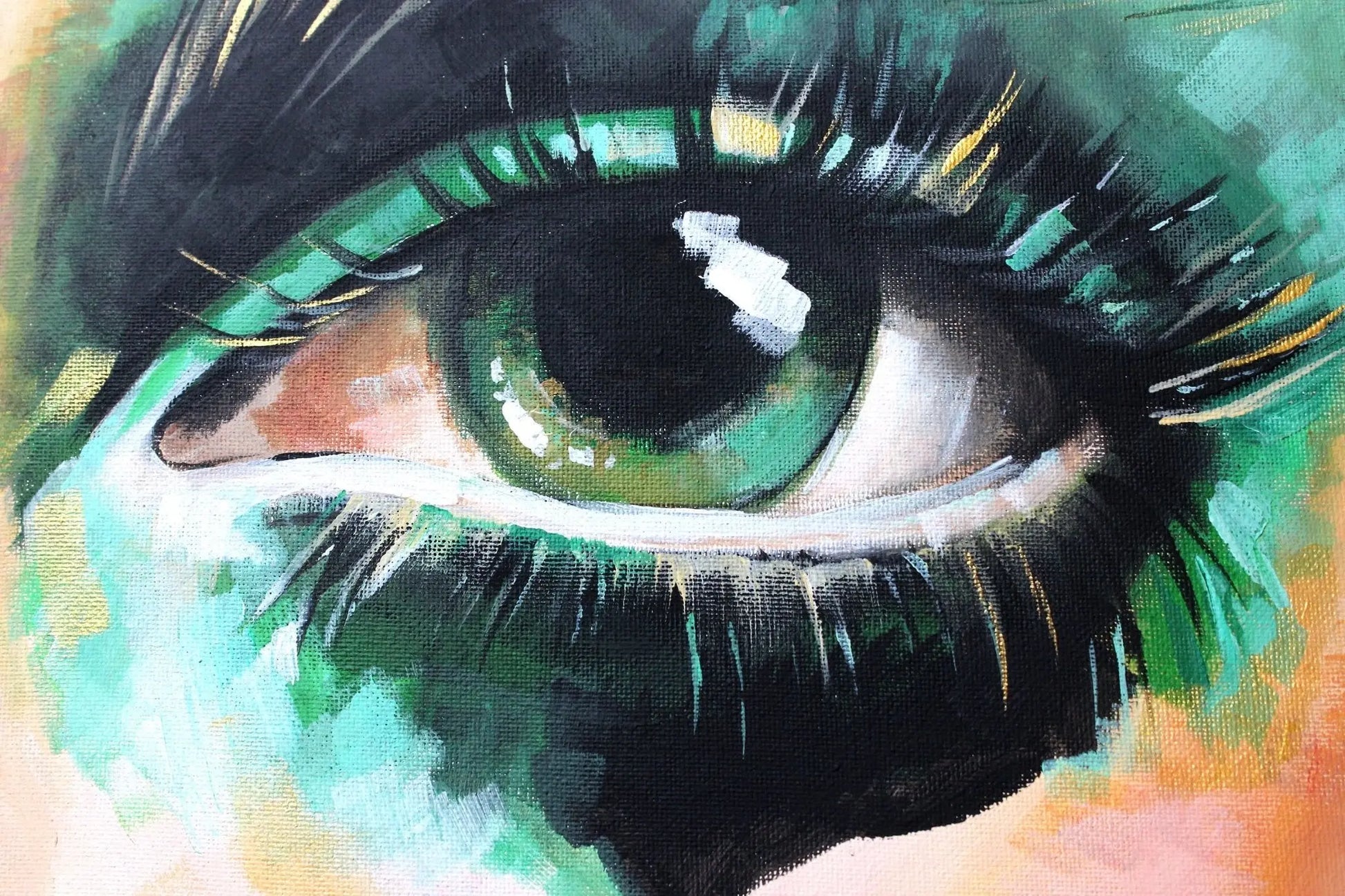 Abstracted Color Eyes Green - Vision 2 Canvas